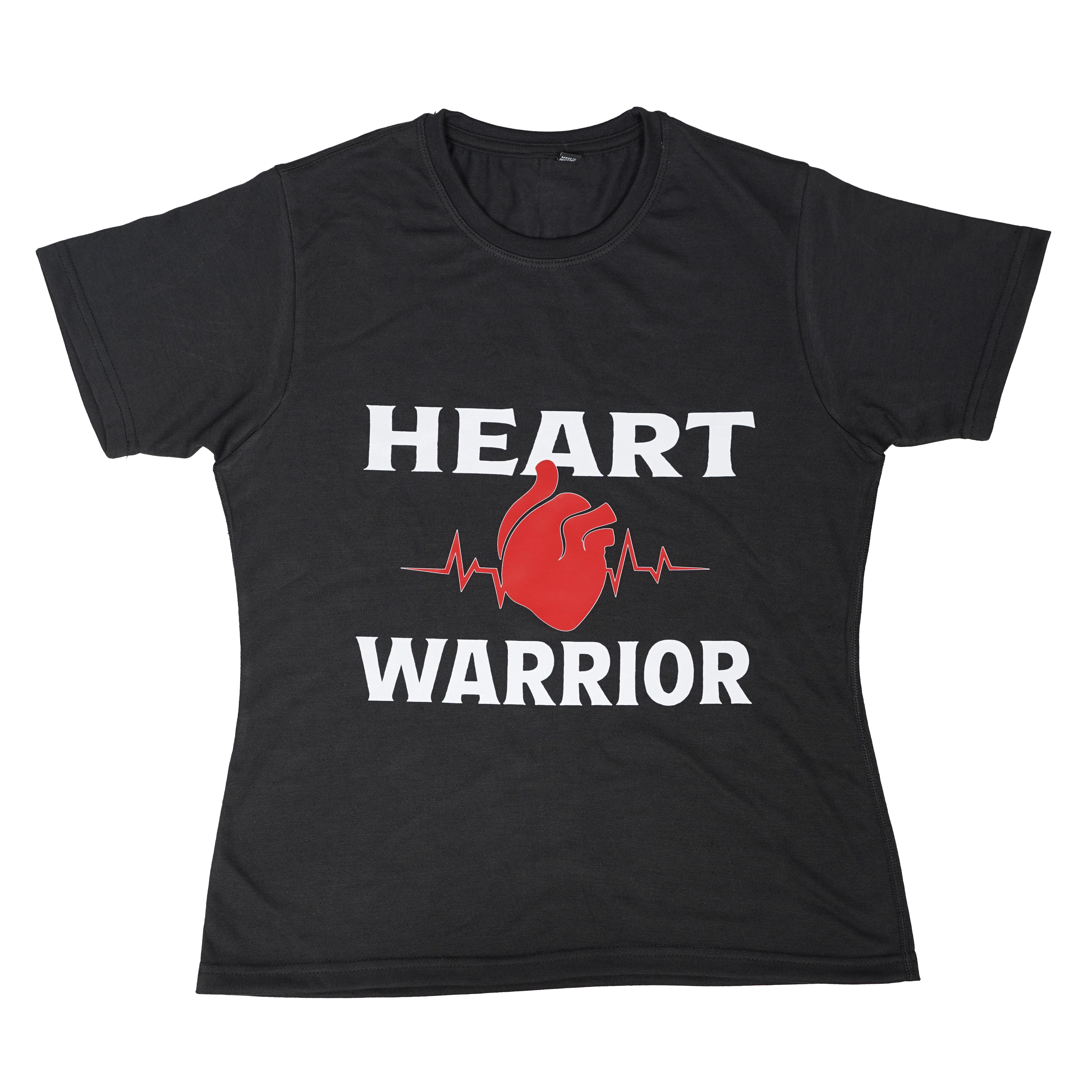 Women’s Heart Warrior shirt with bold front logo, breathable 100% cotton interlock fabric, and reinforced heavy stitching.